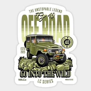 Classic Toyota FJ40 Illustration | Vintage Automotive Art Sticker